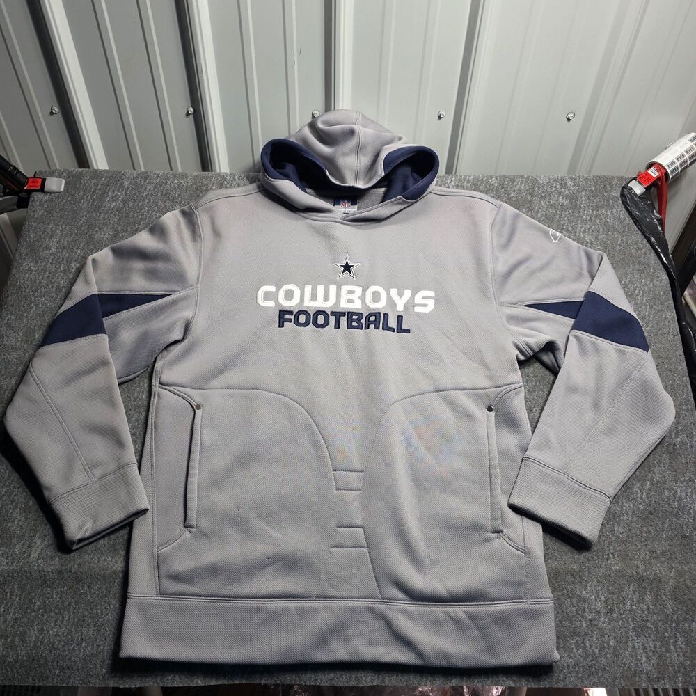 Reebok Dallas Cowboys Hoodie Men’s M Gray NFL Equipment Sweatshirt